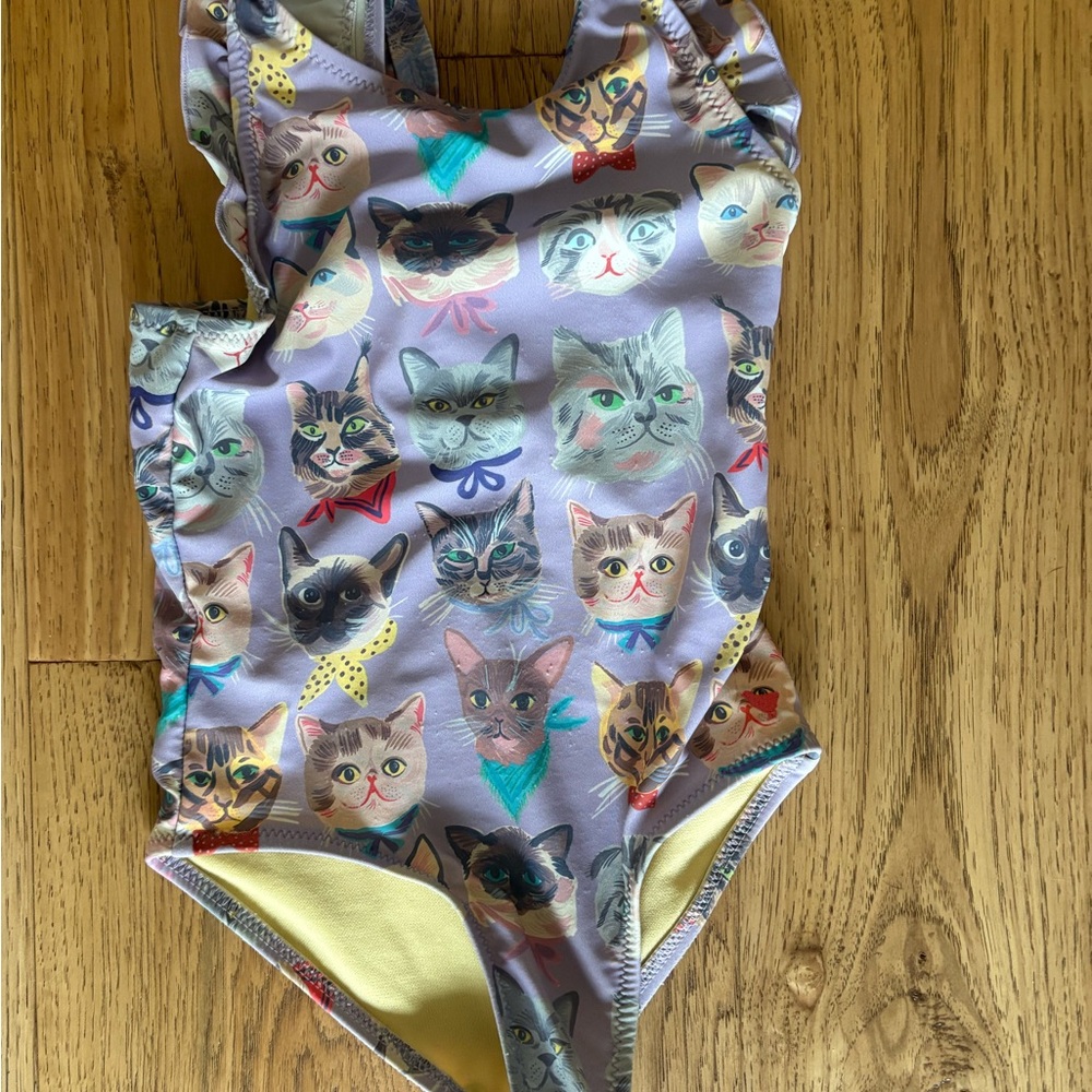 Kids Cat Print Swimsuit